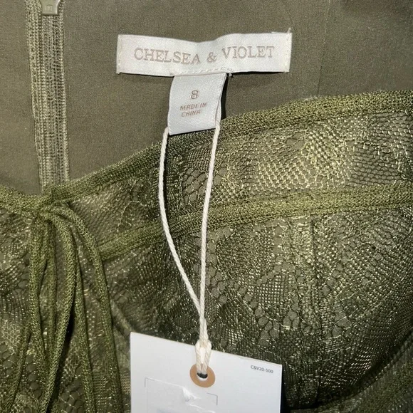 Chelsea & Violet Forest Green Lace Blouse - Picture 3 of 4